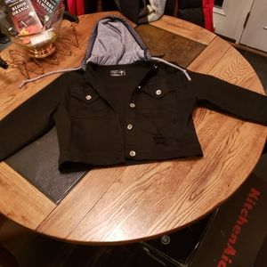 Celestial Bodiez Black Distressed Denim Jacket